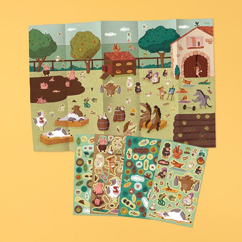 children's poster with stickers